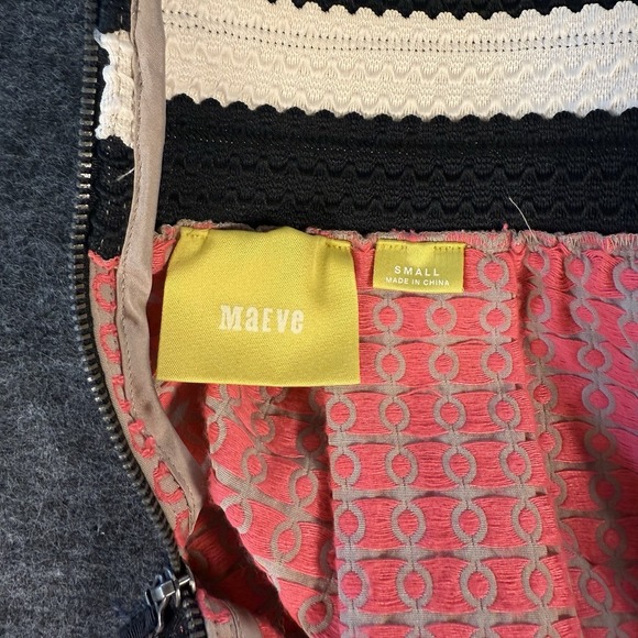 Maeve Anthropologie Pleated Swing Skirt Smal Pink Elastic Waist Pockets - Picture 6 of 6